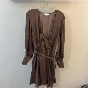 Socialite along sleeve silk dress